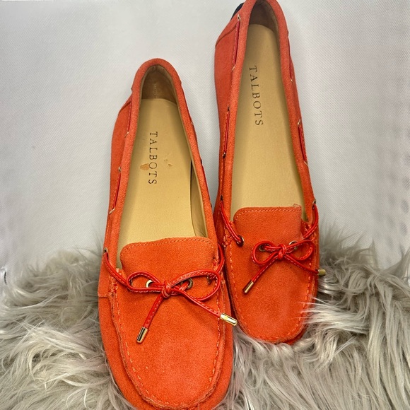 8M Orange Womens Moccasins Talbots - Picture 3 of 4